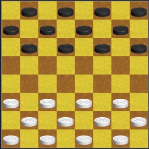 Правила игры в шашки - Стартовая позиция 